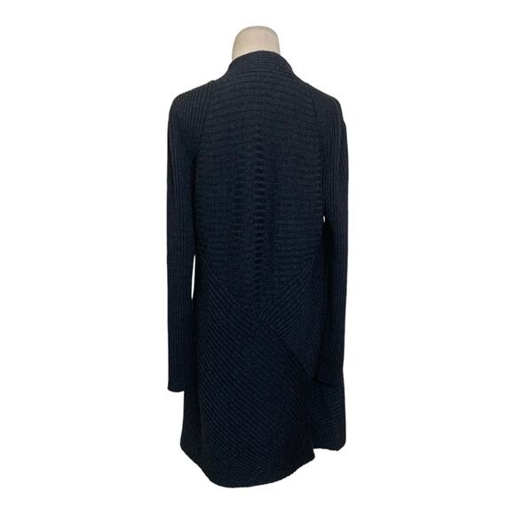 Eileen Fisher gray wool long sleeves open front cardigan sweater size large - Picture 13 of 15